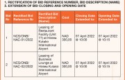 Notice to Bidders - Rectification of Bids